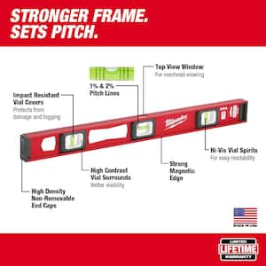 24 in. Magnetic I-Beam Level with 7 in. Billet Torpedo Level