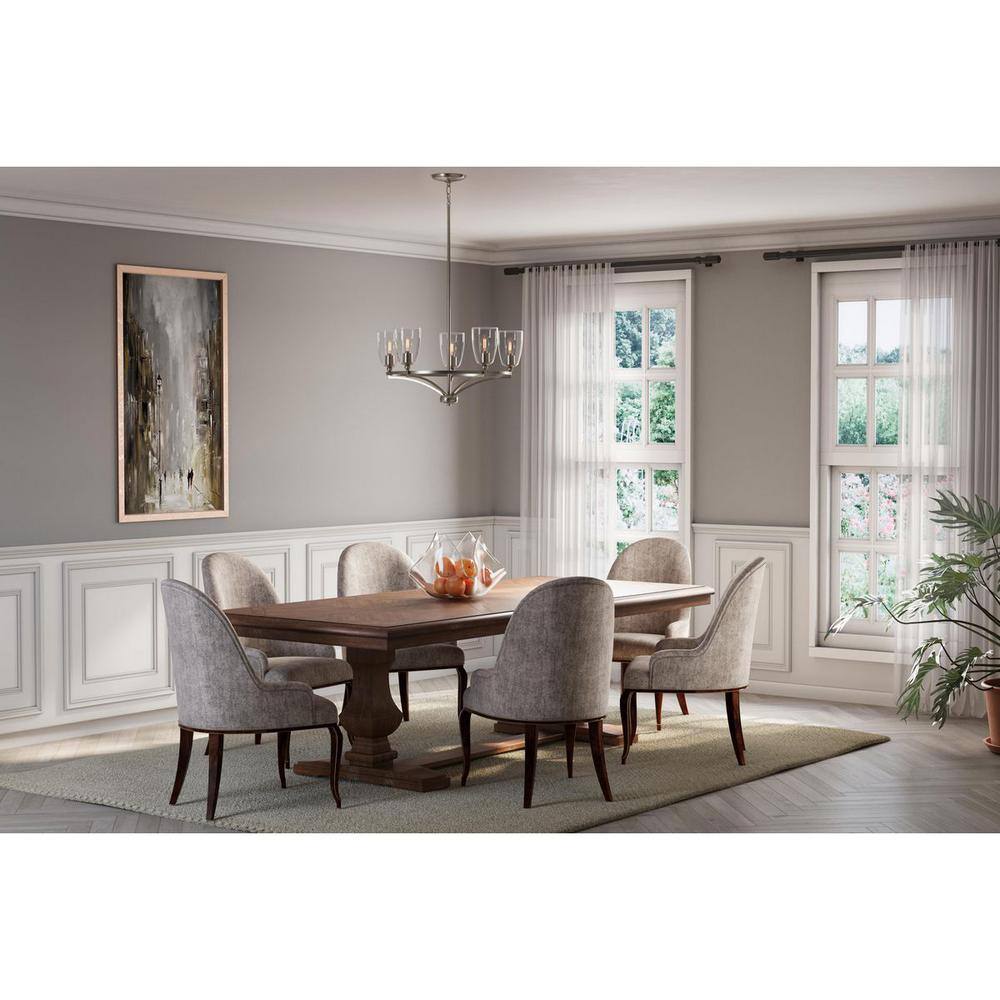 Parkhurst Brushed Nickel 5-Light Chandelier with Glass Shades