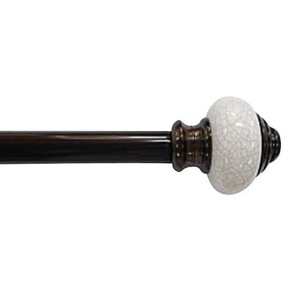 HDC 66"-120" Telescoping 3/4" Square Finial Curtain Rod Kit Oil Rubbed Bronze 