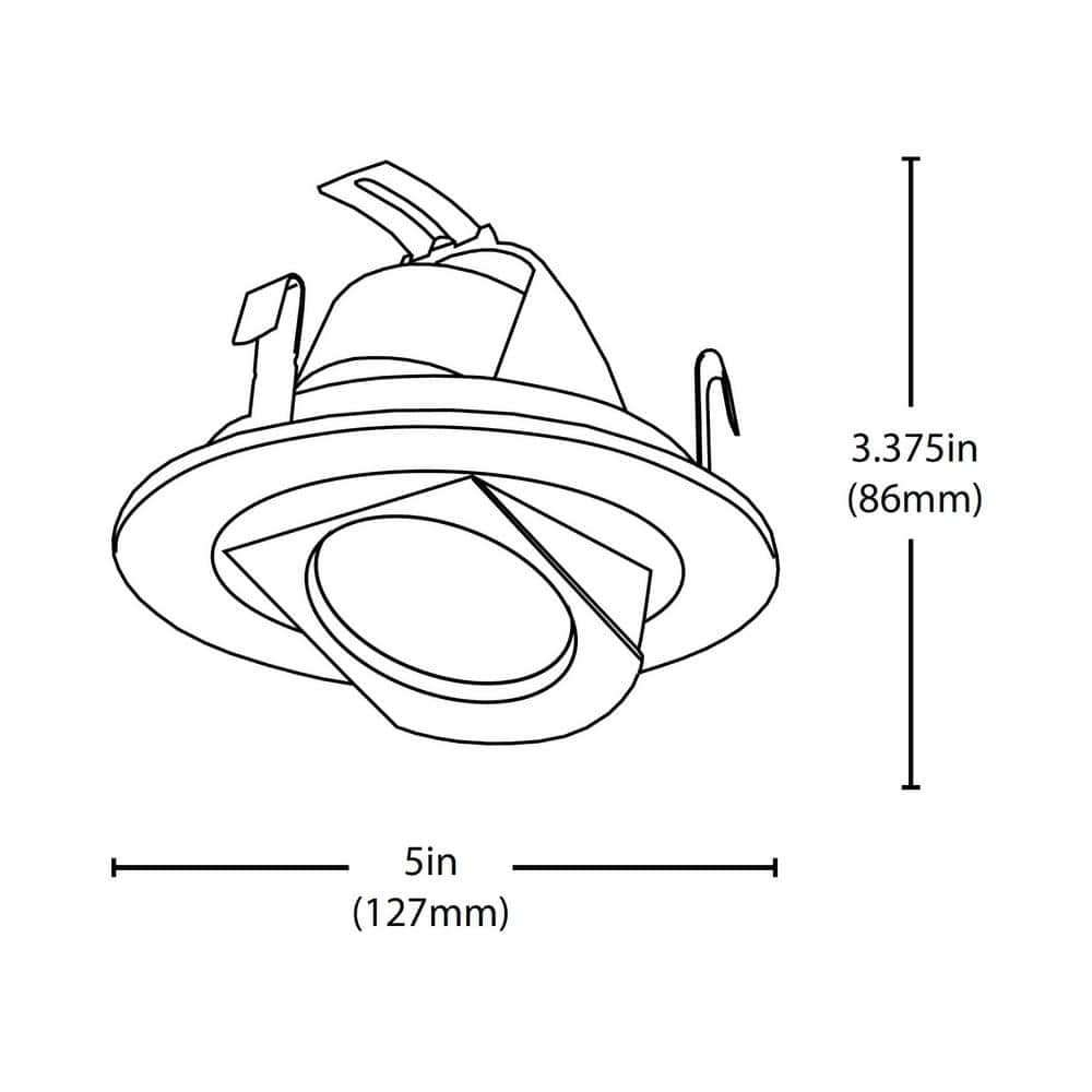 White Aluminum 4'' Dimmable LED Recessed Downlight Kit