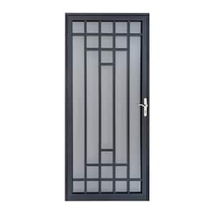 Nuevo 32 in. x 80 in. Universal/Reversible Hinging Steel Black Security Storm Door