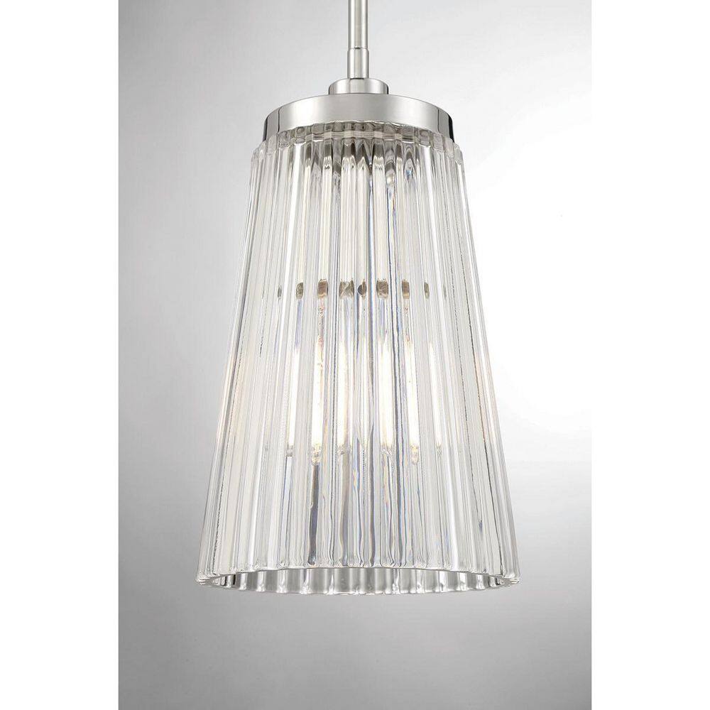 Chantilly Polished Nickel Vintage Glass Pendant Light