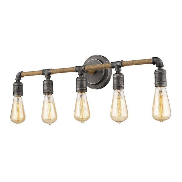 Acclaim Lighting Grayson 28 in. 5-Light Antique Gray Vanity Light