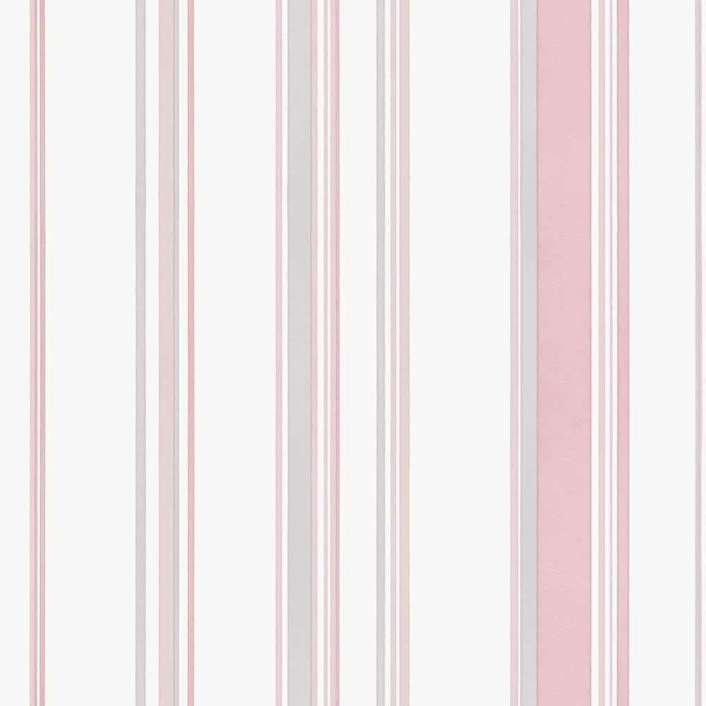 Smart Stripes 3 Pink/Grey/White Casual Stripe Matte Finish Non-Pasted Vinyl
