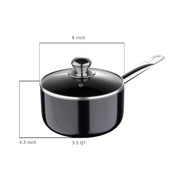 Bergner Gourmet by Bergner - 3.5 Qt Stainless Steel Saucepan with