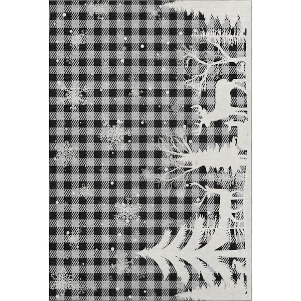 Mayfield Premium Machine Washable Abstract AMF1824 Gray 10 ft. x 14 ft. Area Rug