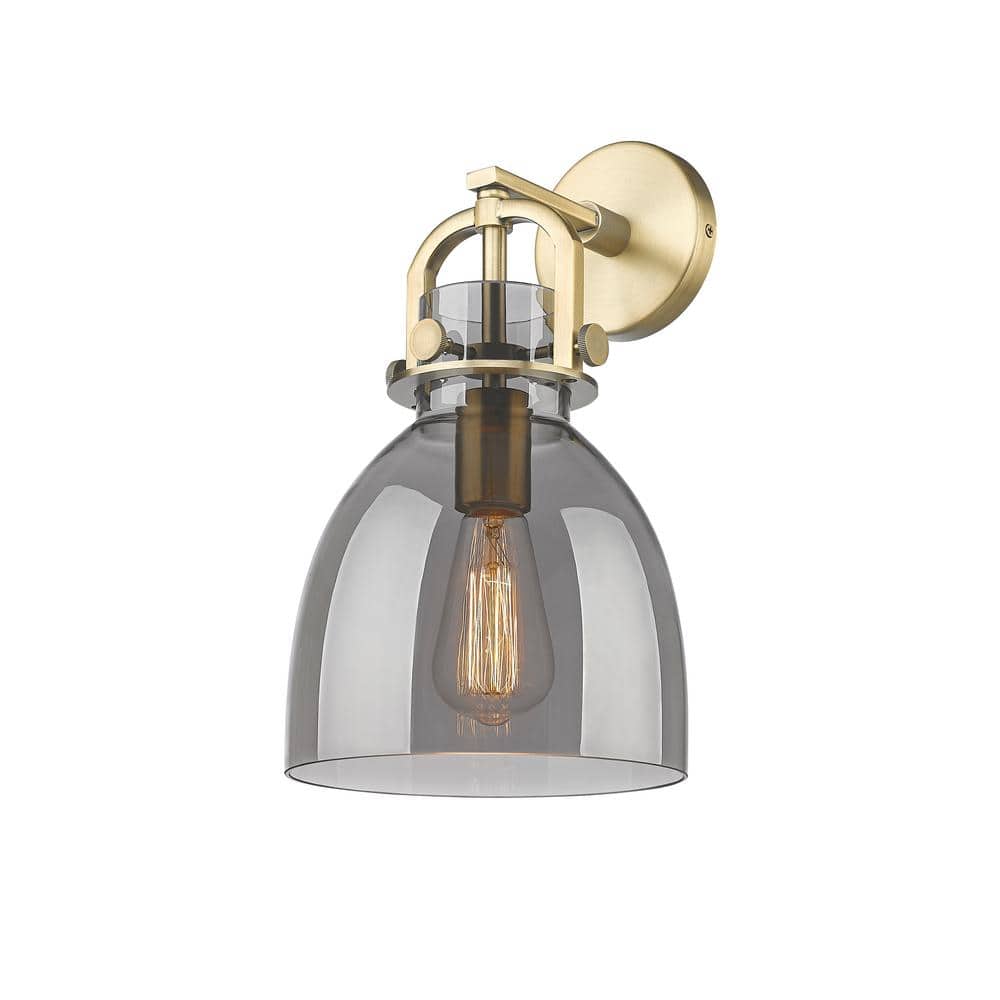 Newton Bell 1-Light Brushed Brass Wall Sconce with Glass Shade price history on PriceWatchPro