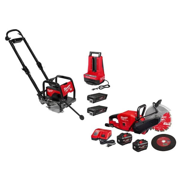 MX FUEL Lithium-Ion 6 in. Green Concrete Saw Kit with (2) FORGE XC8. 0 Batteries, MX FUEL Super Charger &Cut Off Saw