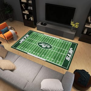 New York Jets Green 6 ft. x 10 ft. Plush Area Rug