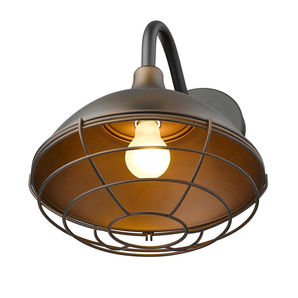 Afton Oil-Rubbed Bronze Industrial Outdoor Wall Light