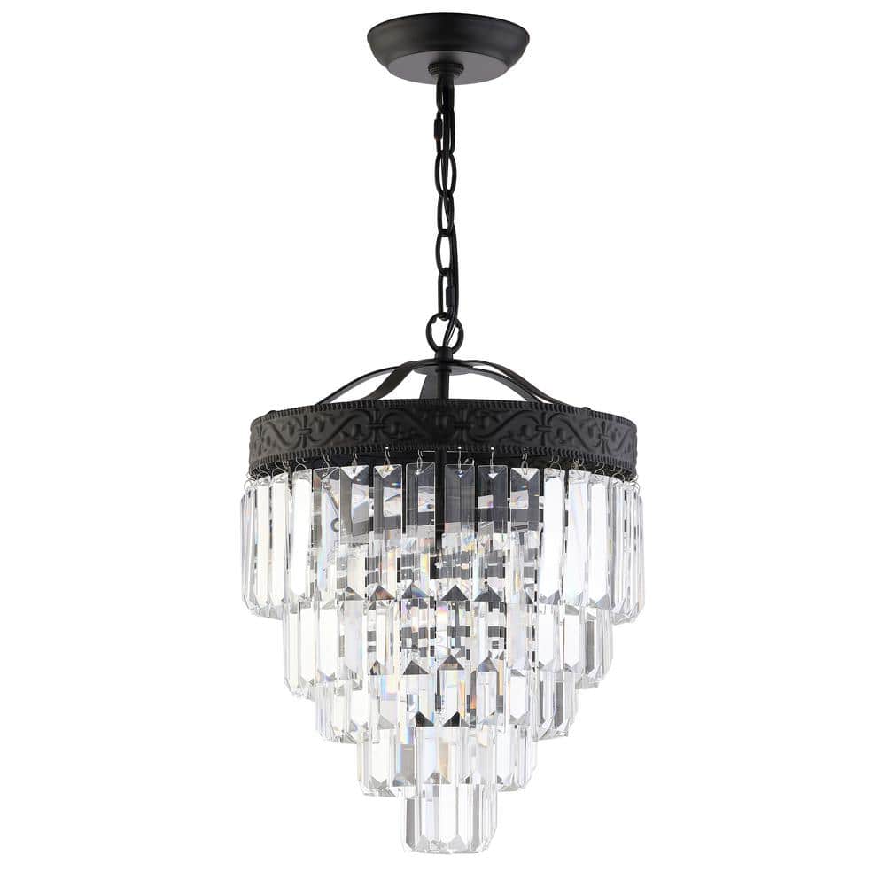 Wyatt Classic 12" Bronze Crystal LED Chandelier