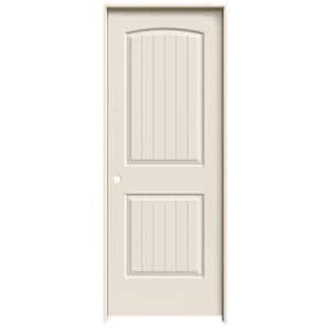 30 in. x 80 in. 2 Panel Santa Fe Primed Right-Hand Smooth Solid Core Molded Composite MDF Single Prehung Interior Door