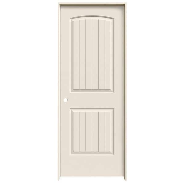 JELD-WEN 32 in. x 80 in. 2 Panel Santa Fe Primed Right-Hand Smooth Molded Composite Single Prehung Interior Door