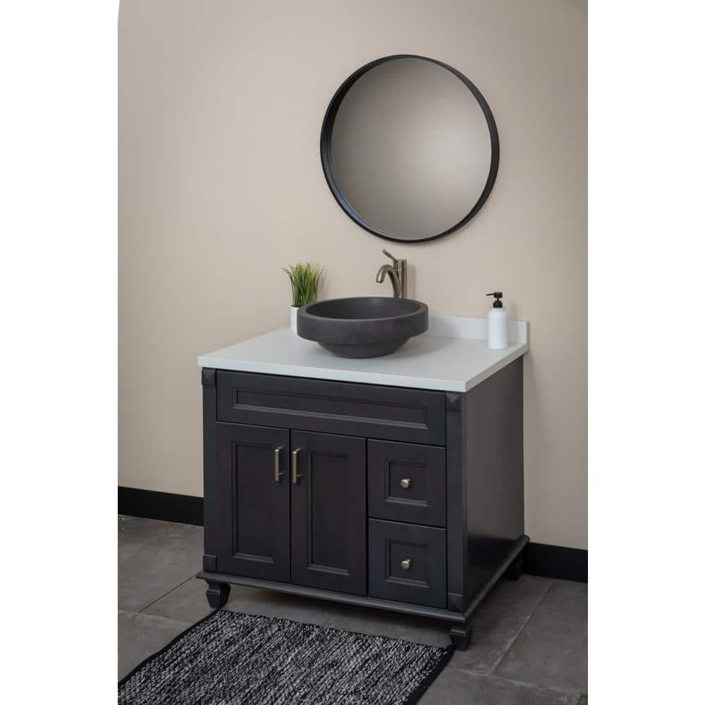 Eden 17'' Black Lava Stone Undermount Circular Sink