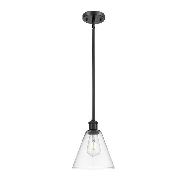 Innovations Berkshire 1-Light Matte Black Shaded Pendant Light with ...