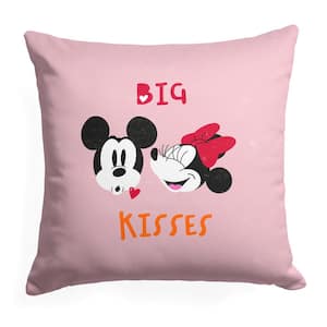 Disney Mickey Mouse Big Kisses 18 x18 Printed Multicolor Throw Pillow