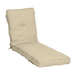 Plush PolyFill 22 in. x 76 in. Outdoor Chaise Lounge Cushion in Tan Leala