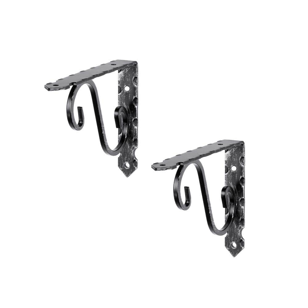 Dolle ORNAMENT 5.9 in. Wrought Iron Painted Steel Shelf Bracket Set of 2  90153 - The Home Depot