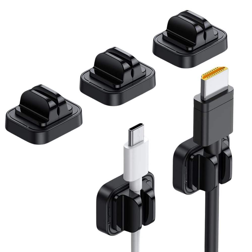 5-Pack Adjustable Spring Cable Holder Clips Cord Organizer for Desk Phone Charger Wire Management Black price history on PriceWatchPro