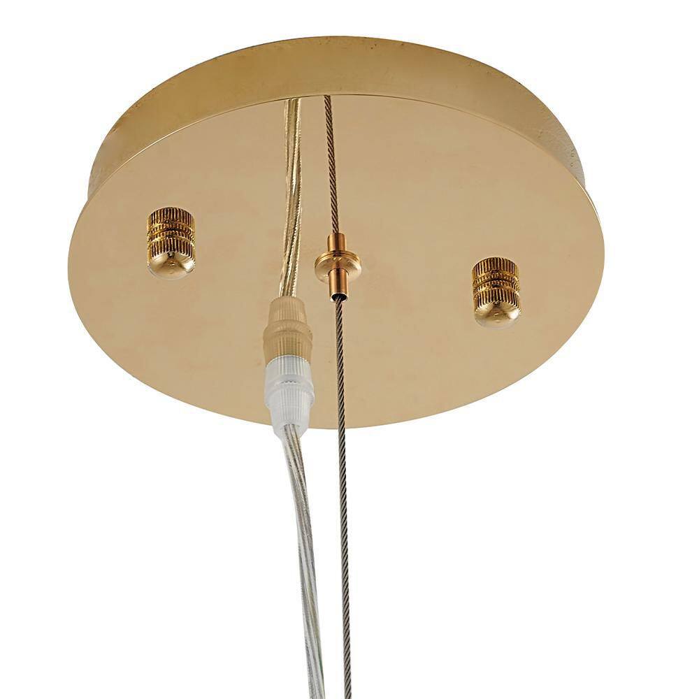 Gold 36" Glass and Stainless Steel 6-Light Pendant