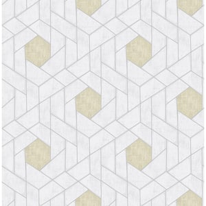 Granada Silver Geometric Silver Paper Strippable Roll (Covers 56.4 sq. ft.)