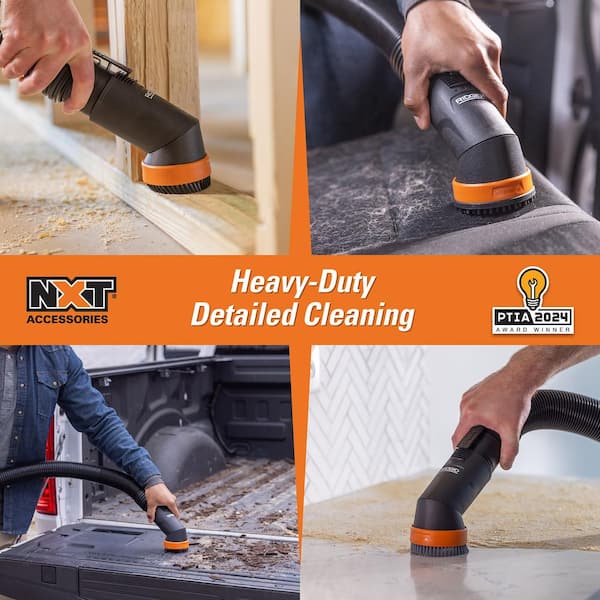2-1/2 in. MAX2501A NXT Max Rotating Dusting Brush Shop Vacuum Attachment with Shoe Kit for RIDGID NXT Wet Dry Vacs