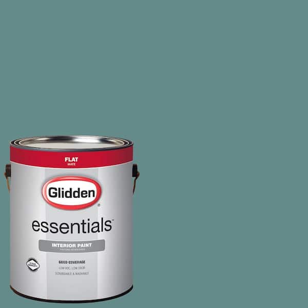 Glidden Essentials 1 gal. #HDGB26U Deep Ocean Teal Flat Interior Paint