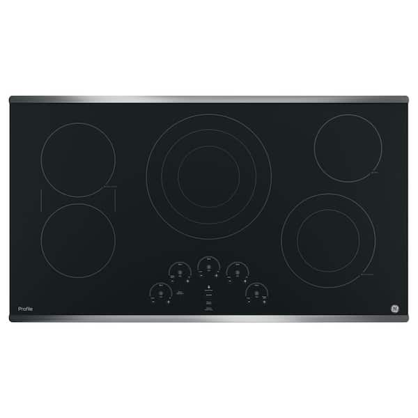 GE Profile 36 in. Radiant Electric Cooktop in Stainless Steel with 5 Elements including Tri-Ring