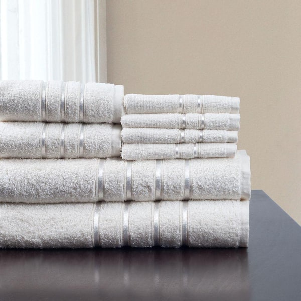8-Piece Solid Cotton Bath Towel Set