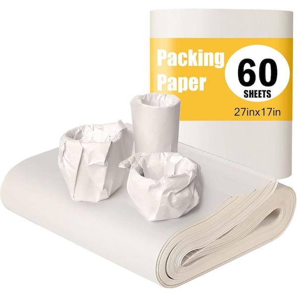Packing Paper Sheets 27.5 x 15 Recyclable Newsprint Moving Paper Wrap 60-Sheets for Packing and Shipping