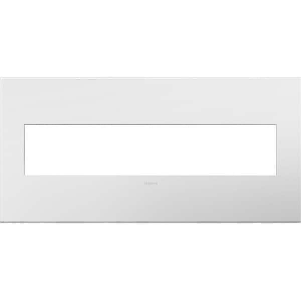 Legrand adorne 5 Gang Decorator/Rocker Wall Plate with Microban, Gloss White on White (1-Pack)