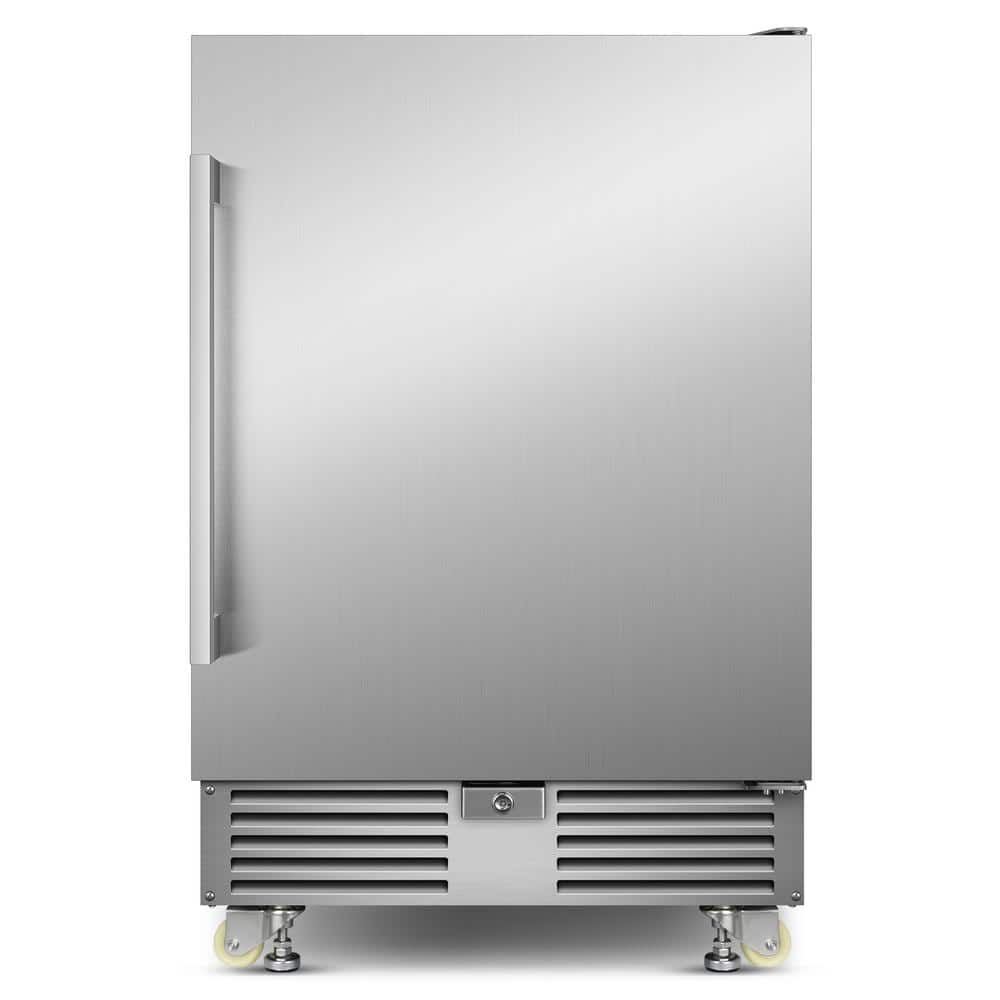 24 in. Built-in/Freestanding Outdoor Beverage Center in Stainless Steel with 4 wheels and Digital Temperature Control