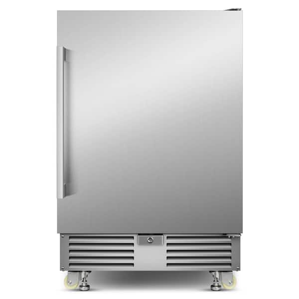 futhork 24 in. Built-in/Freestanding Outdoor Beverage Center in Stainless Steel with 4 wheels and Digital Temperature Control