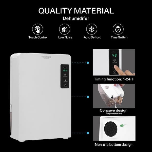 VIVOSUN 1.23-Pint Electric Mini Dehumidifier with Timer