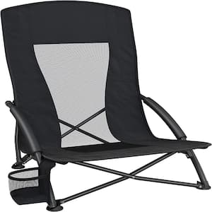 Portable Black Metal Folding Beach Chair
