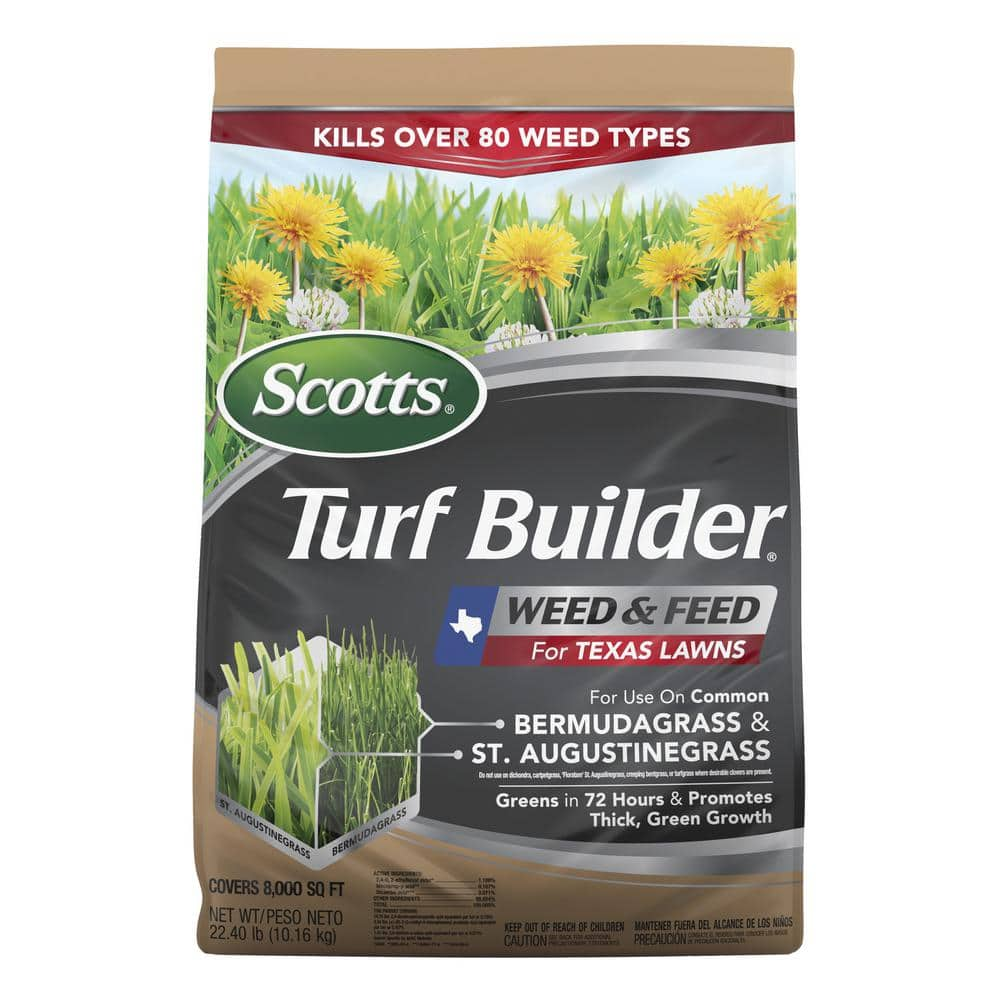 Scotts 22.40 lbs. Turf Builder Weed and Feed for Texas Lawns, Weed ...