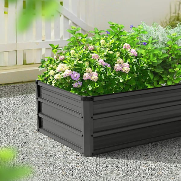 Nuu Garden 71 in. L x 35 in. W x 14 in. H Dark Gray Metal