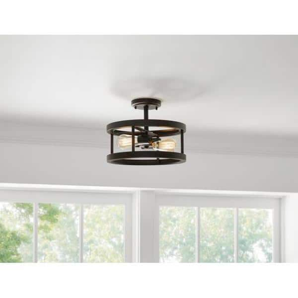 oil rubbed bronze semi flush light