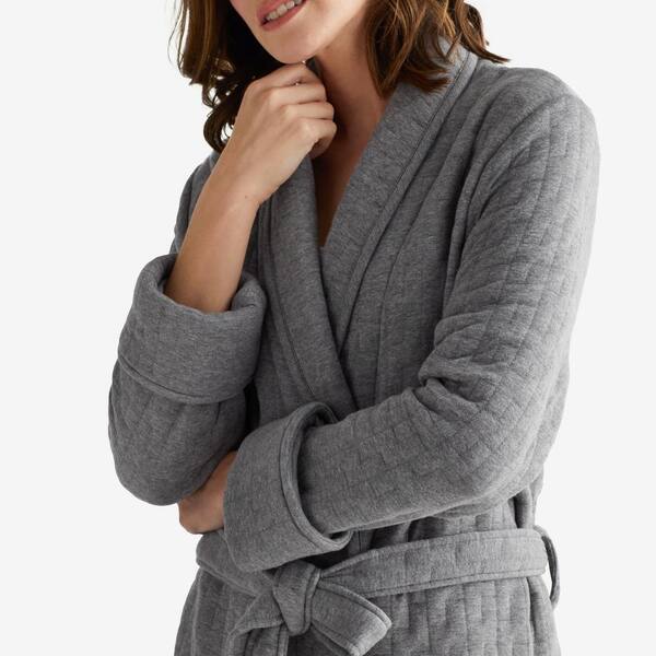 The Company Store Air Layer Women's Medium Gray Cotton Robe 67046-M-GRAY -  The Home Depot