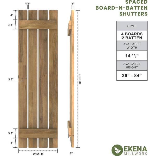Ekena Millwork 15-1/2 in. W x 38 in. H Americraft 4-Board Exterior