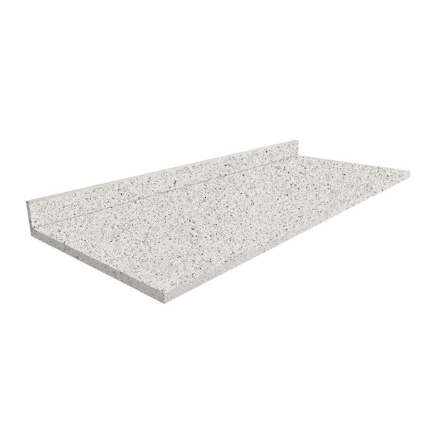 Mediterraneo 5ft. L Laminate Countertop for Kitchen in Textured Leche Vesta Finish White with Eased Edge