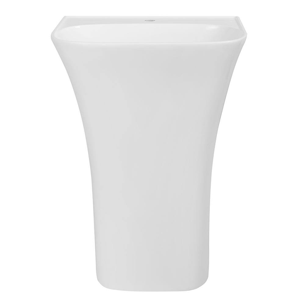Streamline 23.6 in. Solid Surface Resin Pedestal Sink Basin in White K