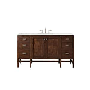 Addison 60 in. W x 23.5 in.D x 35.5 in.H Single Bath Vanity in Mid Century Acacia w/Quartz Top in Eternal Jasmine Pearl