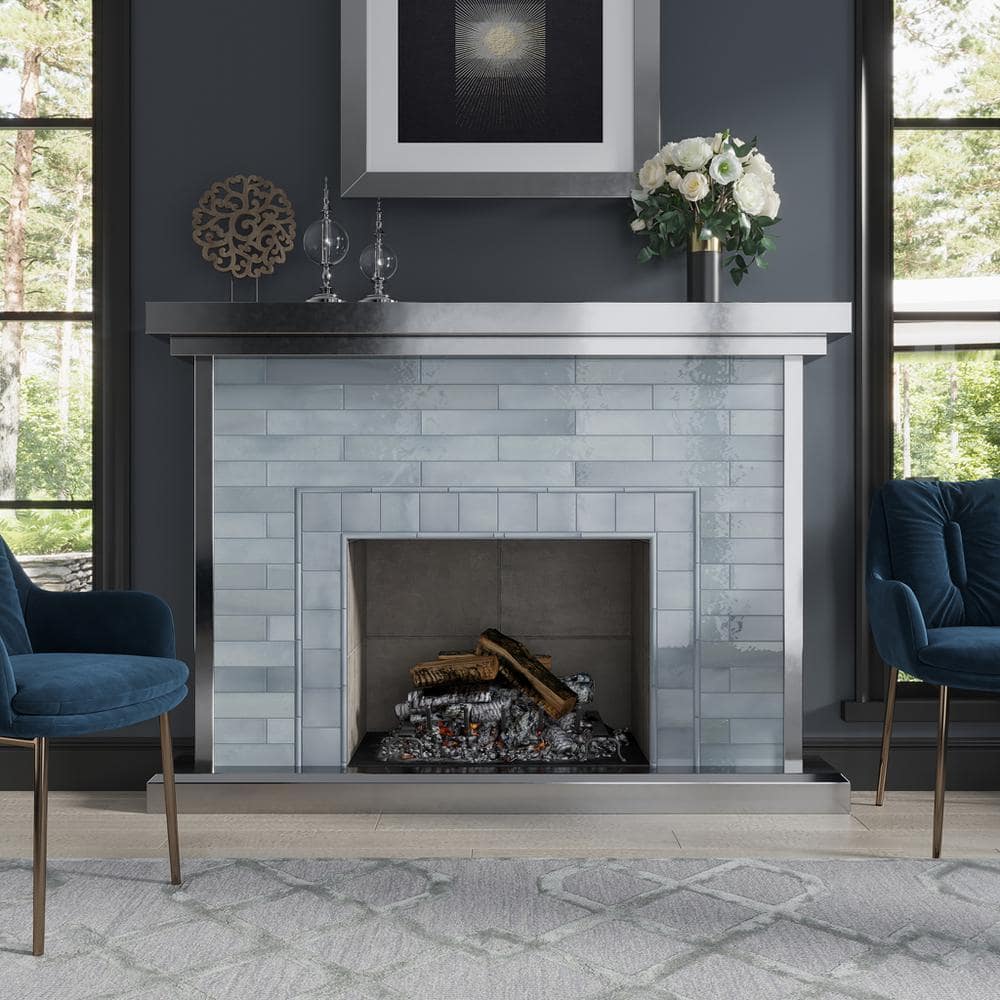Gray Glossy Ceramic Subway Tile for Walls and Floors