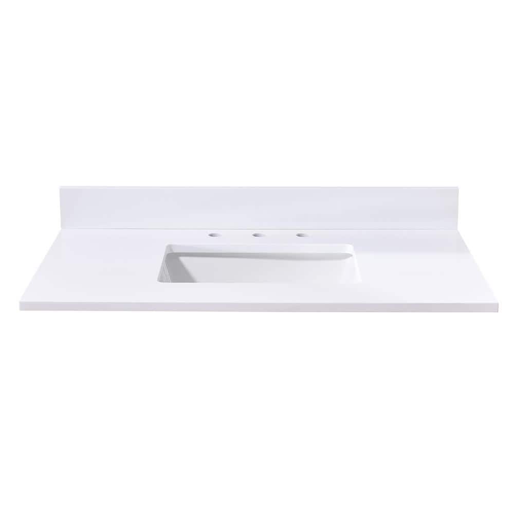 37-Inch Snow White Composite Stone Vanity Top with Sink