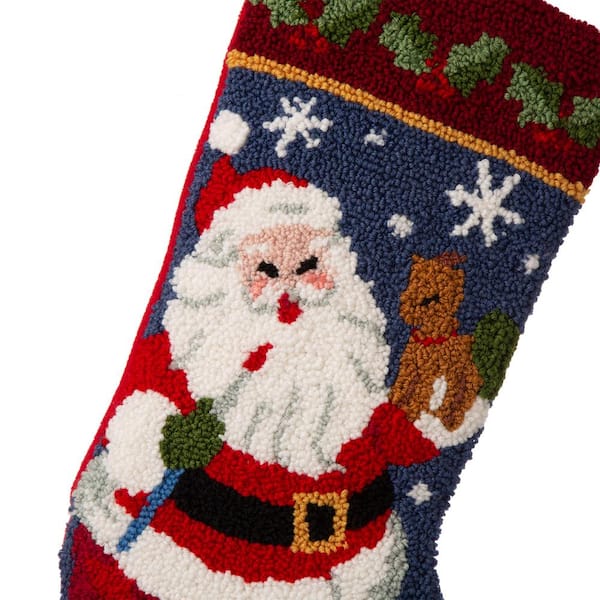 19.00 in. L Hooked Stocking, Santa