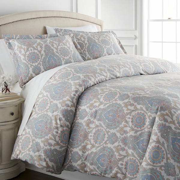 SOUTHSHORE FINE LINENS Boho Paisley 2-Piece Aqua Twin/Twin XL Microfiber Duvet Cover Set