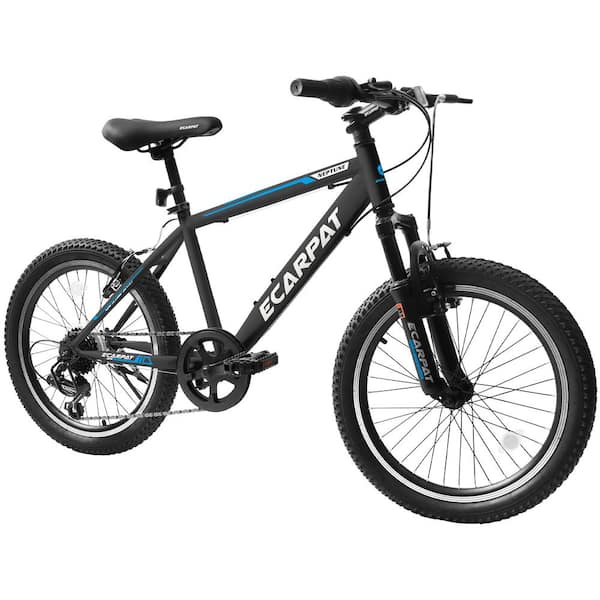 Unbranded 20 in Black Steel Mountain Bike with Gear Shimano 7-Speed for Boys and Girls