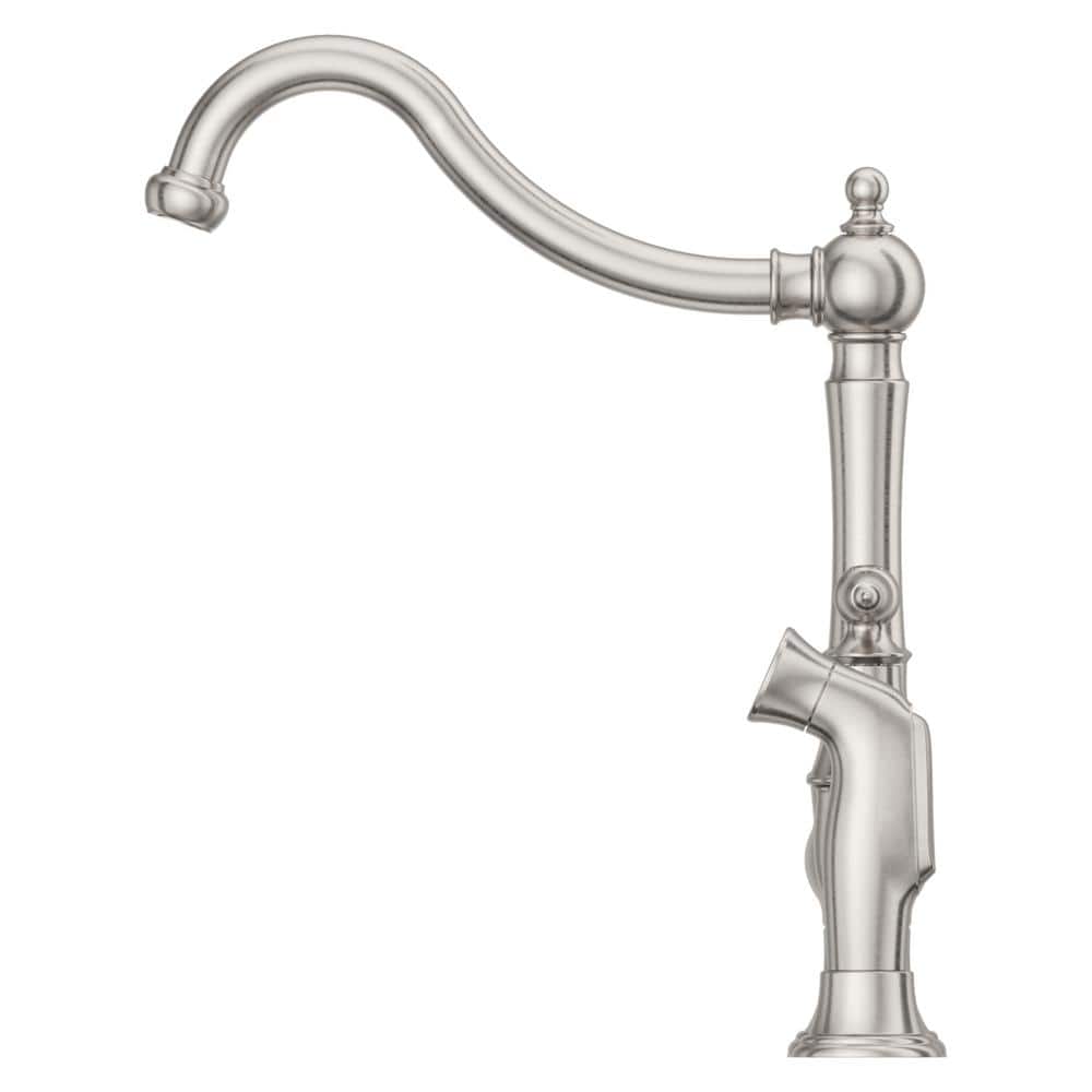 Stainless Steel Double Handle Bridge Kitchen Faucet with Side Sprayer