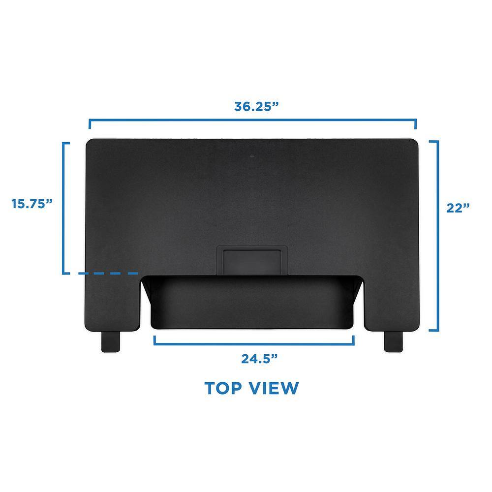 Black Adjustable Standing Desk Converter with Gas Lift